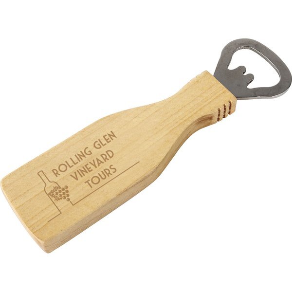 Wooden Bottle Shaped Bottle Opener