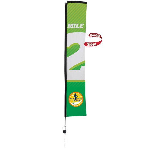Premium Rectangle Double Sided Sail Sign with Ground Spike, 14-1/2'