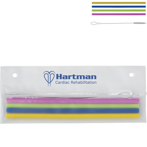 Reusable Silicone Straw Set