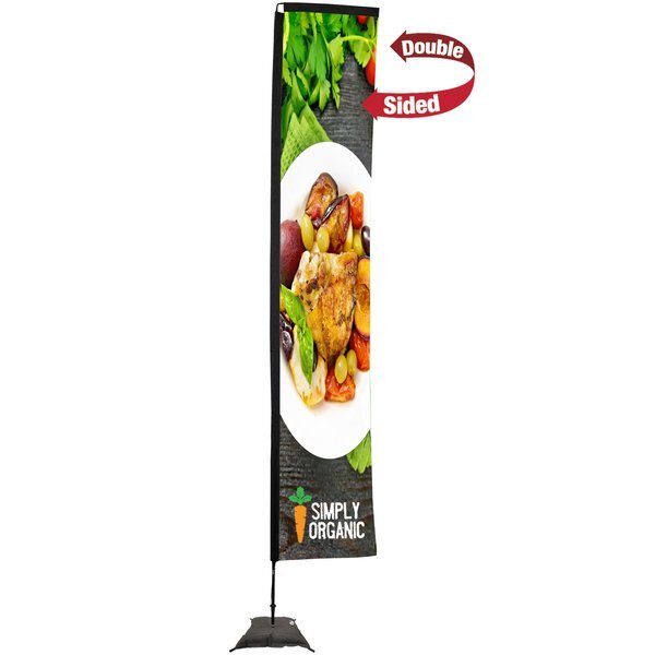 Premium Double Sided Rectangle Sail Sign with Scissor Base, 14-1/2'