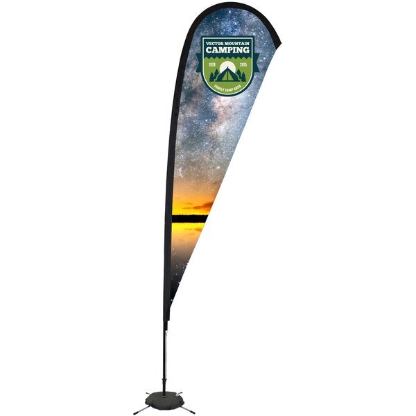 Premium Teardrop Sail Sign with Scissor Base, 11-1/2'