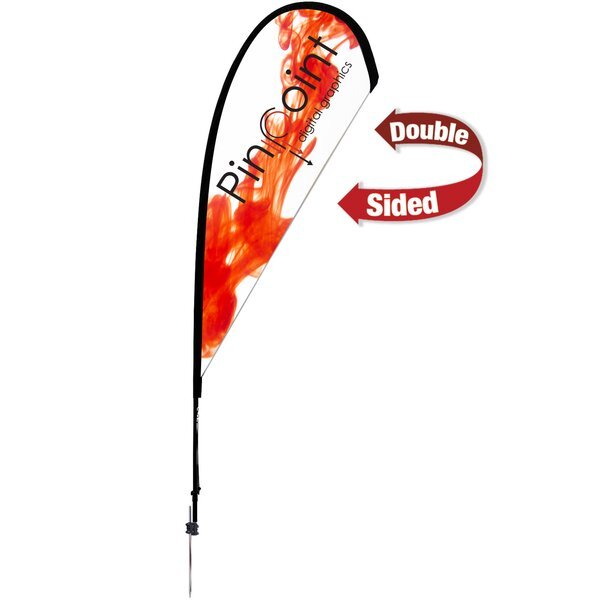 Premium Double Sided Teardrop Sail Sign with Ground Spike, 8'