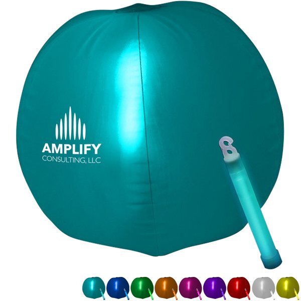 Beach Ball w/ Glow Stick, 12"