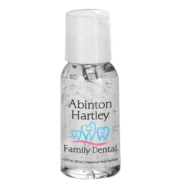 Antibacterial Clear Gel USA Hand Sanitizer w/ Push Cap, 1oz.