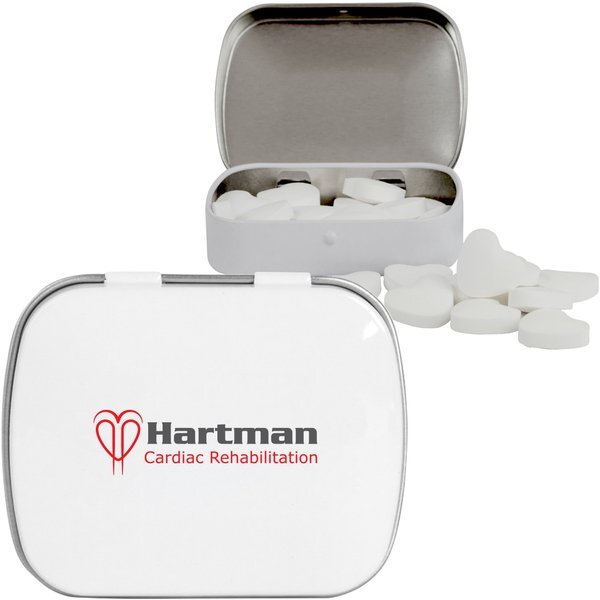 Heart Shaped Mints in Domed Tin