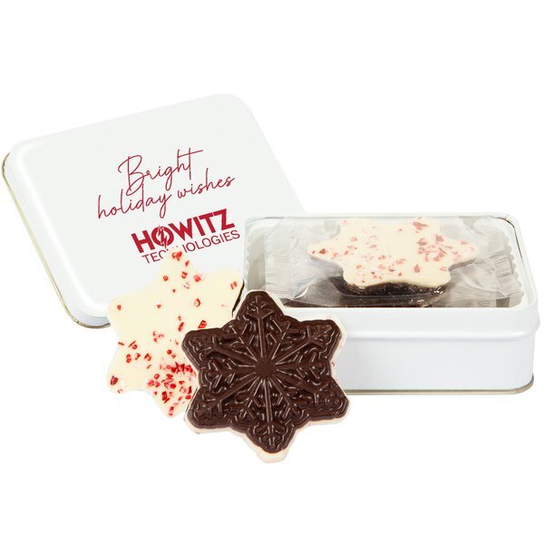 Snowflake Peppermint Bark Keepsake Gift Tin