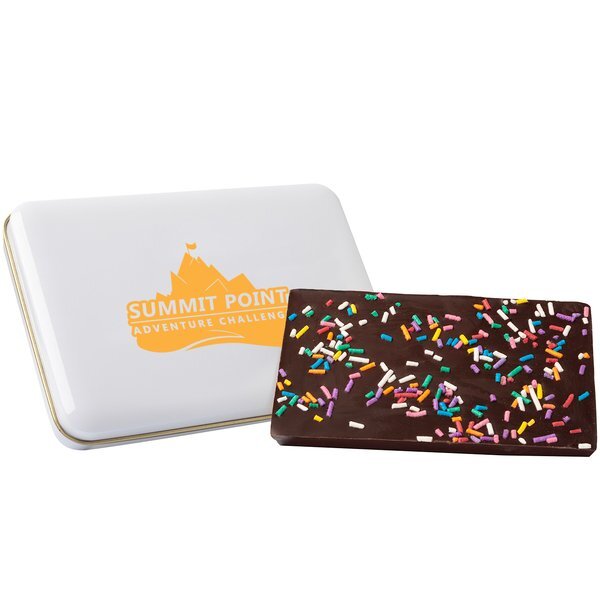 Dark Chocolate & Sprinkles Bark Tin