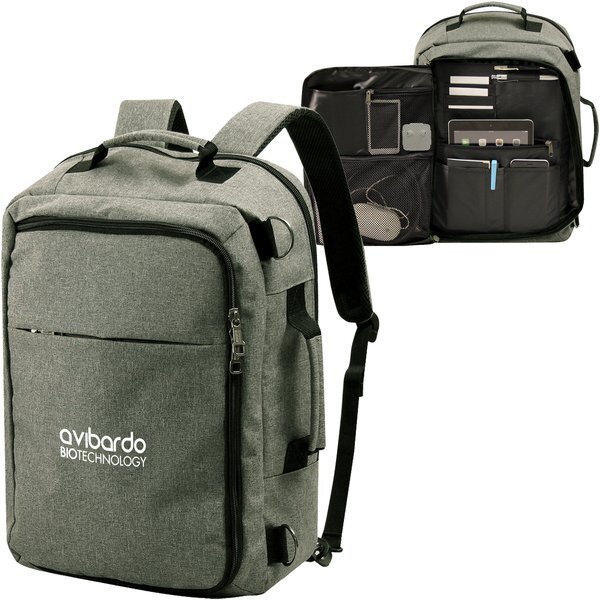 Fusion Heathered Polyester Convertible Backpack & Briefcase