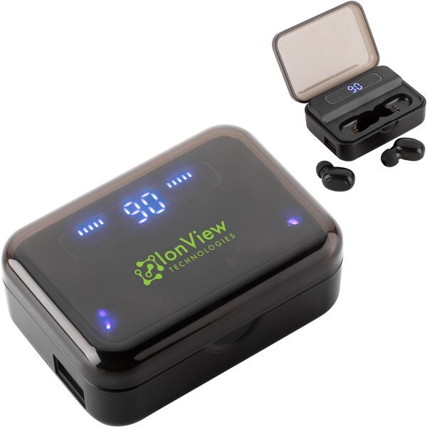 Wireless 2-in-1 Earbuds with Emergency Power Bank, 1800mAh