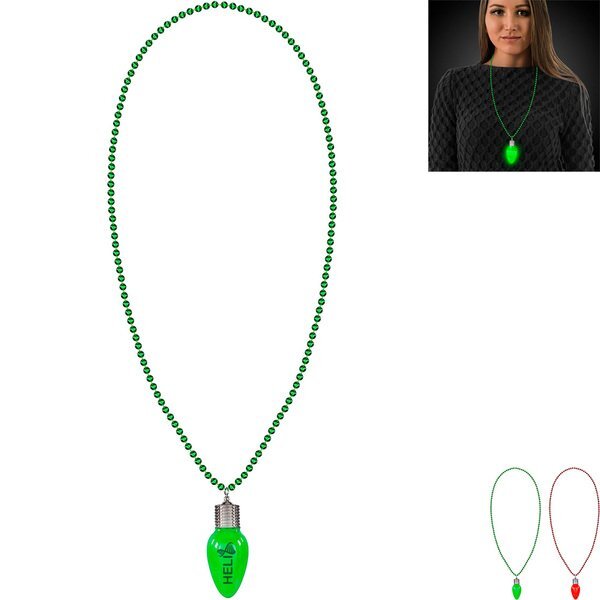 Christmas Bulb LED Beaded Necklace