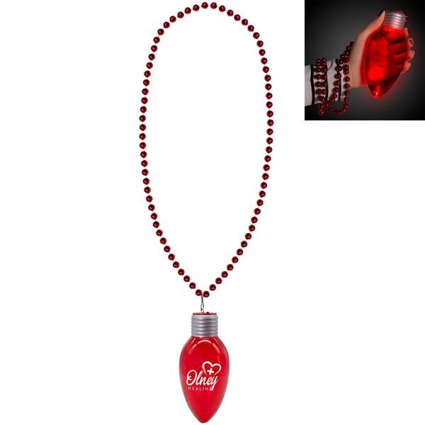 Jumbo Christmas Bulb LED Beaded Necklace