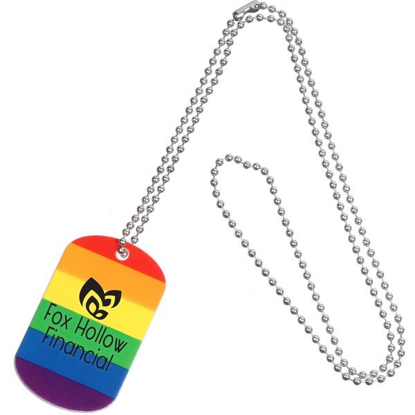 Rainbow Metal Dog Tag