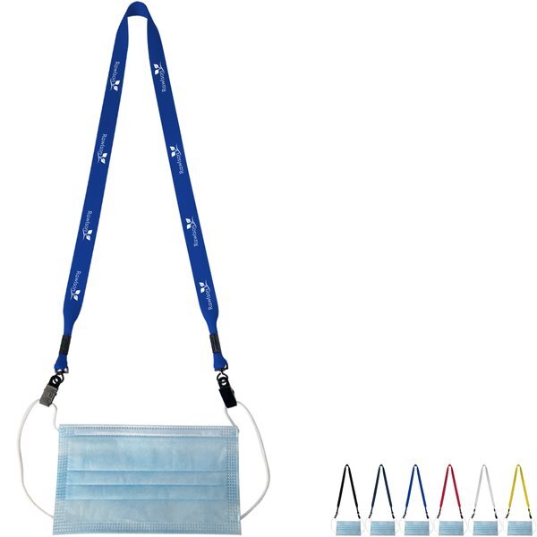 Face Mask Keeper Polyester Lanyard, 3/4"