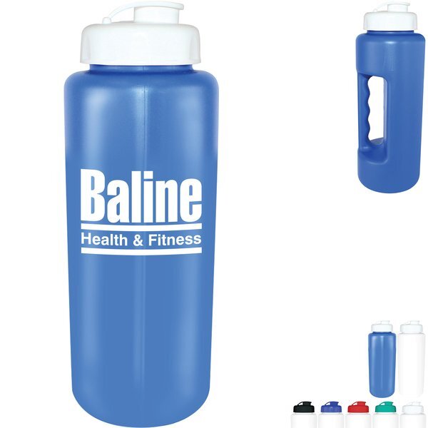 MircoHalt Grip Flip Top Cap Sport Bottle, 32 oz.