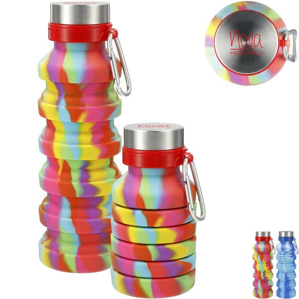 Zigoo Silicone Collapsible Tie Dye Bottle, 18oz.