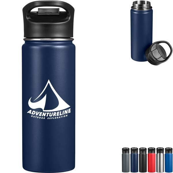 Columbia® Double-Wall Vacuum Bottle w/ Sip Thru Top, 18oz.