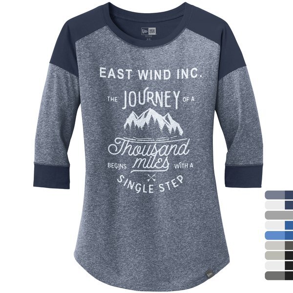 New Era® Heritage Blend 3/4 Sleeve Baseball Raglan Ladies' Tee
