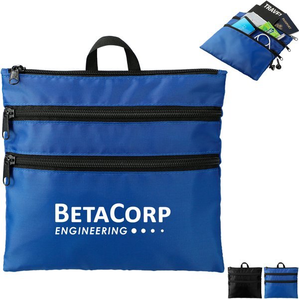 Carry All 3 Section Polyester Travel Pouch