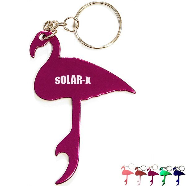 Flamingo Aluminum Bottle Opener Key Chain