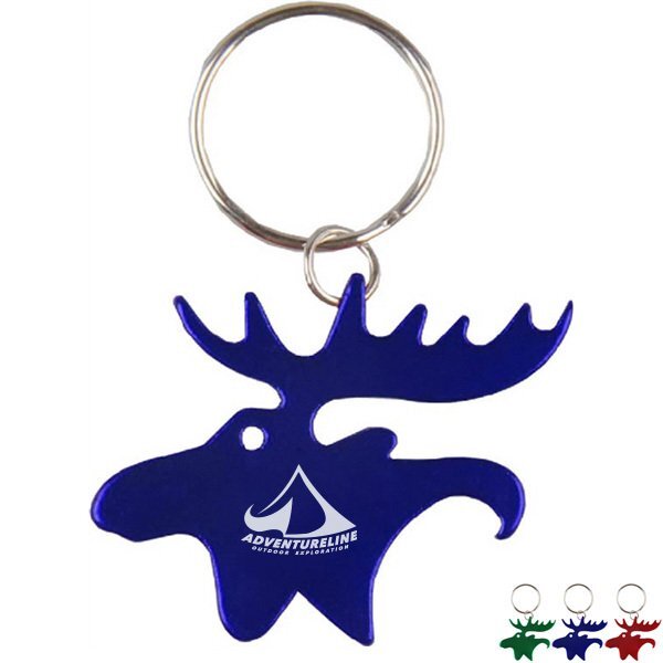 Moose Aluminum Bottle Opener Key Chain