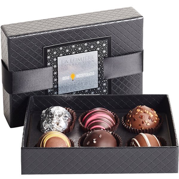 Signature 6 Piece Belgian Chocolate Signature Truffle Box w/ Buckle