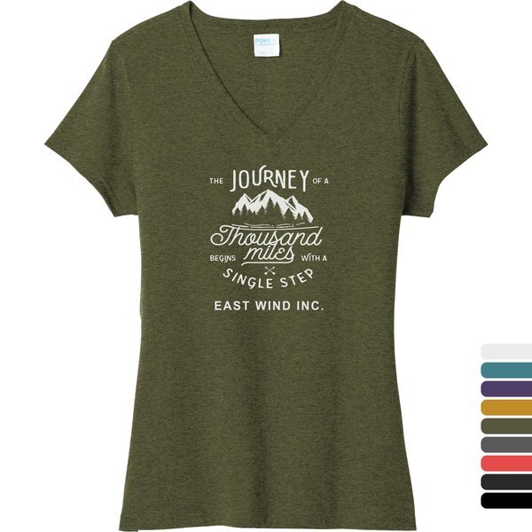 Port & Company® Tri-Blend V-Neck Ladies' Tee