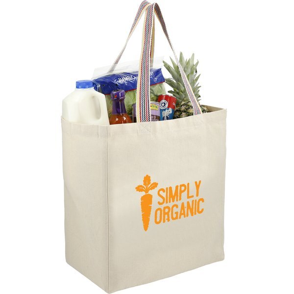 Rainbow Recycled 8oz. Cotton Grocery Tote