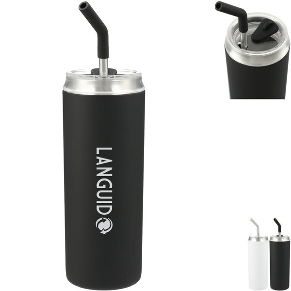 Marka Copper Vacuum Insulated Tumbler w/ Stainless Steel Straw, 20oz.