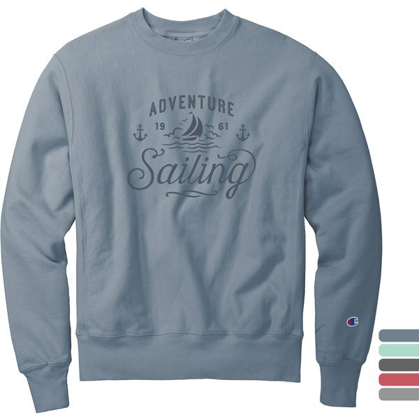Champion® Reverse Weave® Cotton/Poly Fleece Garment-Dyed Men's Crewneck Sweatshirt