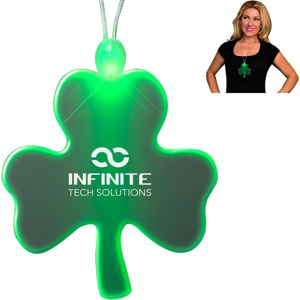 Light Up LED Shamrock Pendant Acrylic Necklace