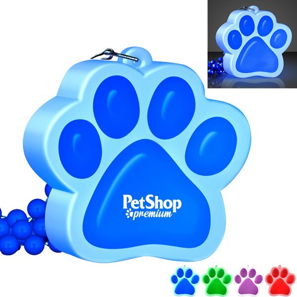 Light Up LED Paw Print Necklace