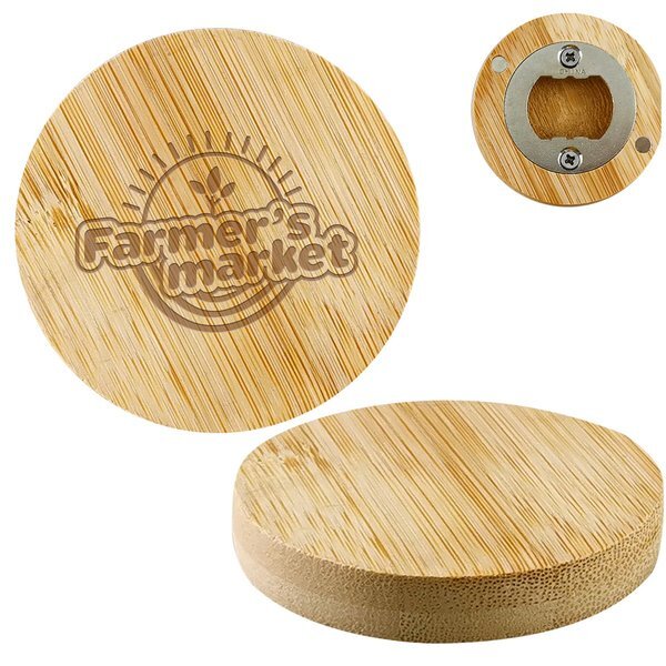 Bamboo Bottle Opener Magnet