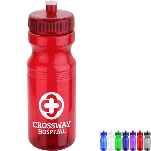 Cycler PET Eco-Polyclear™ Bottle w/ Push-Pull Lid, 24oz.