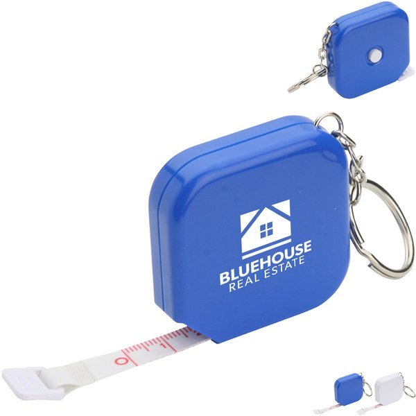 Square Tape Measure w/ Key Chain, 5'