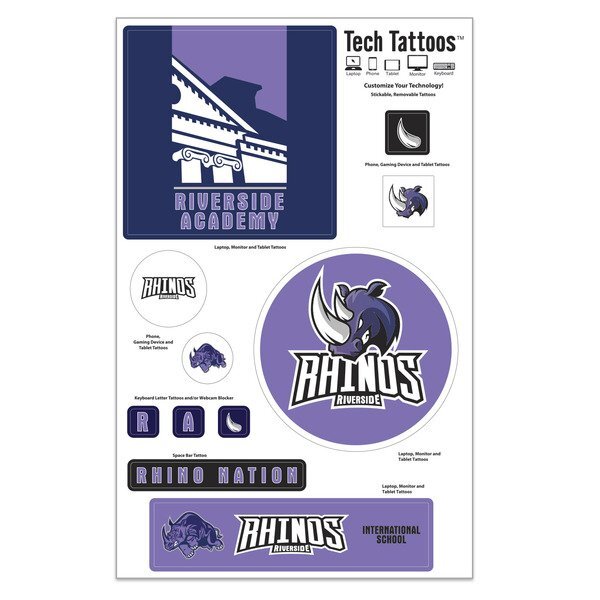 Tech Tattoo Assortment Sticker Sheet, 11 Decals