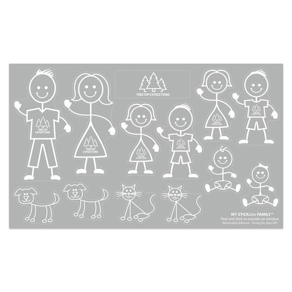 My STICKable Family Car Window Sticker Sheet