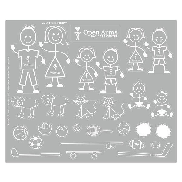 My STICKable Sports Family Car Window Sticker Sheet