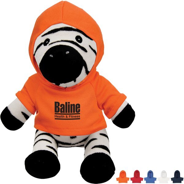 Zander Plush Zebra w/ Hoodie, 6"