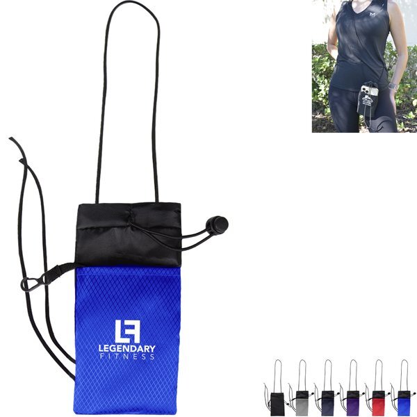 Crossbody Polyester Phone Pouch - CLOSEOUT!