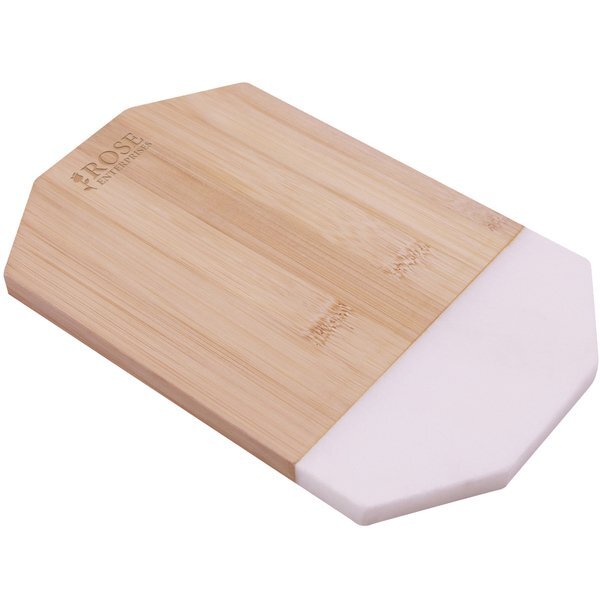 Octagonal Marble & Bamboo Cutting Board