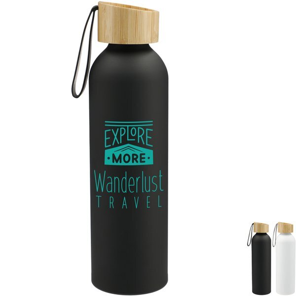 Ryze Aluminum Sports Bottle w/ Bamboo Lid, 22oz.