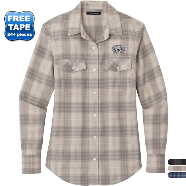 Port Authority® Long Sleeve Ombre Plaid Ladies' Shirt