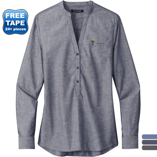 Port Authority® Long Sleeve Chambray Easy Care Ladies' Shirt