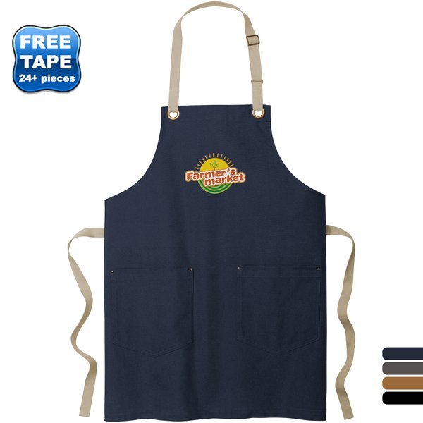 Port Authority® Canvas Full-Length Two-Pocket Apron