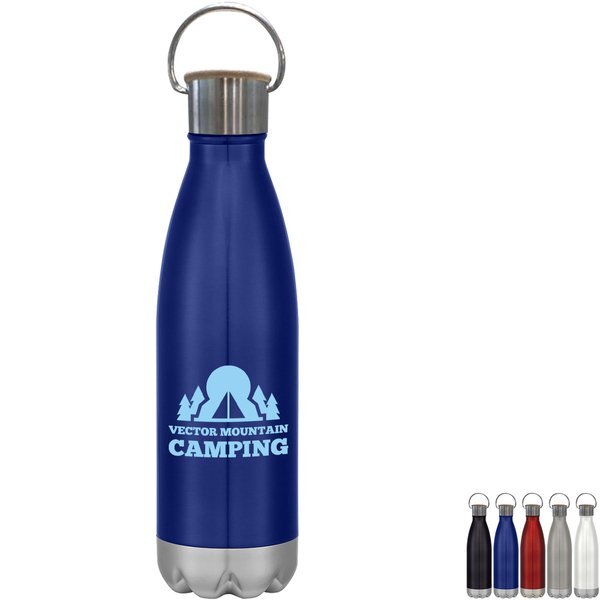 Swiggy Stainless Steel Vacuum Insulated Bottle w/ Bamboo Lid, 16oz.
