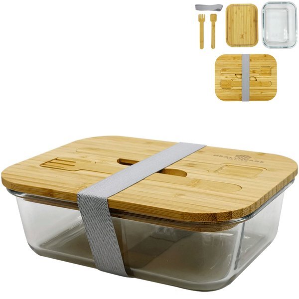 Chow Bella Glass & Bamboo Bento Box