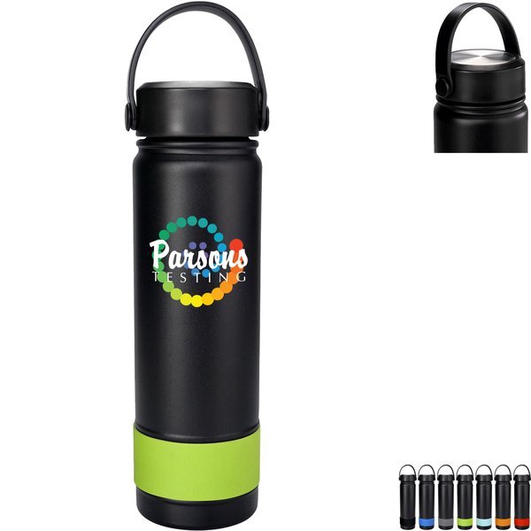 Metal Top Colorful Banded Bottle, 24 oz.