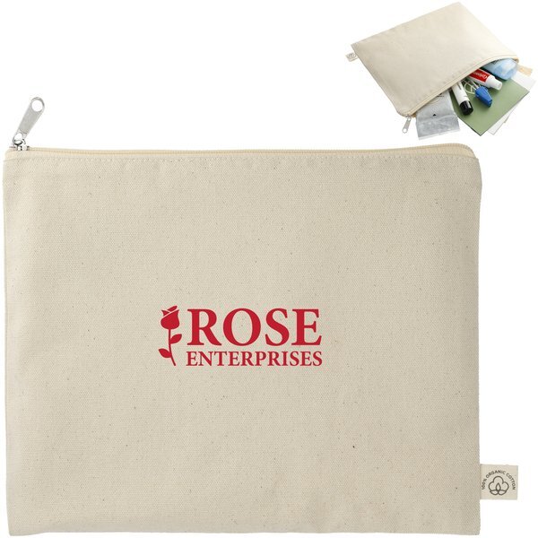 Organic Cotton Flat Travel Pouch