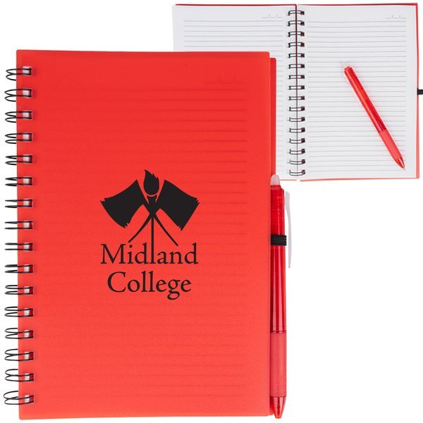 Take-Two Spiral Notebook w/ Erasable Pen, 7-1/2" x 8-1/2"