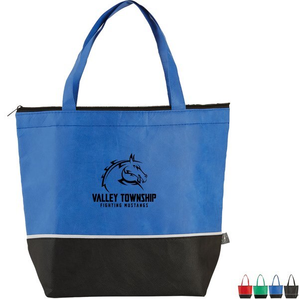Zippered Top rPET Non-Woven Cooler Tote